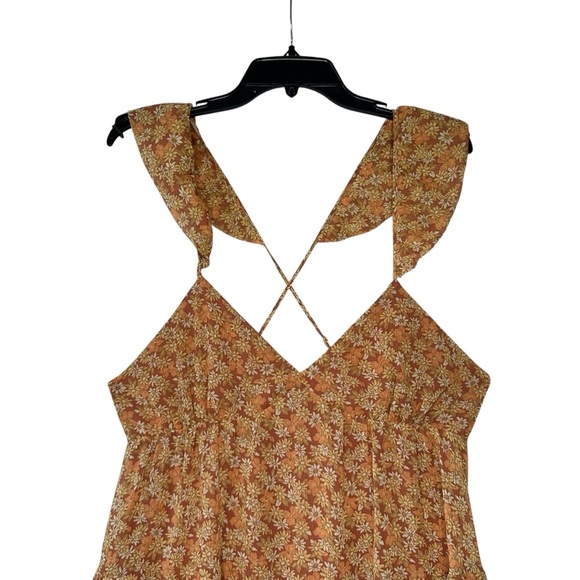 Madewell Georgette Ruffle-Sleeve Tiered Midi Dress in Daisy Meadow. Sz: 14 - Picture 5 of 11